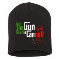 Funny Leave The Gun Take The Cannoli Italian Flag Short Acrylic Beanie