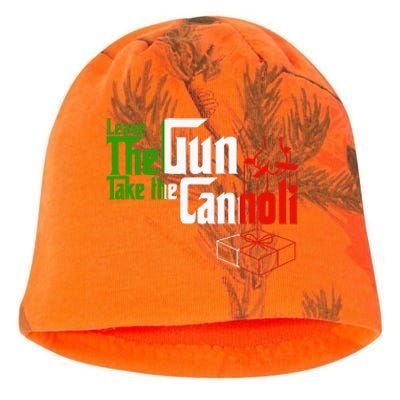 Funny Leave The Gun Take The Cannoli Italian Flag Kati - Camo Knit Beanie