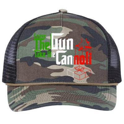 Funny Leave The Gun Take The Cannoli Italian Flag Retro Rope Trucker Hat Cap