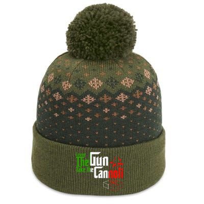 Funny Leave The Gun Take The Cannoli Italian Flag The Baniff Cuffed Pom Beanie