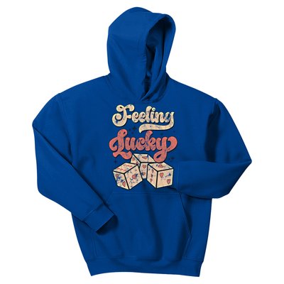 Feeling Lucky The Dice With Red Hearts Blink Gift Kids Hoodie