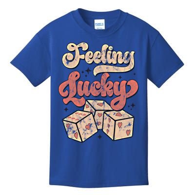 Feeling Lucky The Dice With Red Hearts Blink Gift Kids T-Shirt