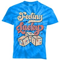 Feeling Lucky The Dice With Red Hearts Blink Gift Kids Tie-Dye T-Shirt