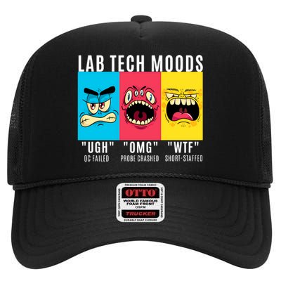 Funny Lab Tech Mood Lab Scientist Lab Week Medical Lab Science High Crown Mesh Back Trucker Hat