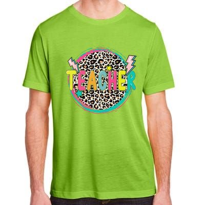 Funny Leopard Teacher Happy First Day Of School Teacher Adult ChromaSoft Performance T-Shirt