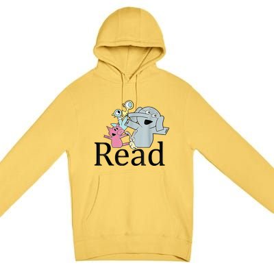 Funny Library Teacher Read Book Club Piggie Elephant Pigeons Premium Pullover Hoodie