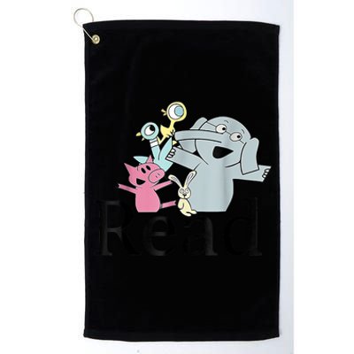 Funny Library Teacher Read Book Club Piggie Elephant Pigeons Platinum Collection Golf Towel