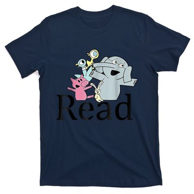 Funny Library Teacher Read Book Club Piggie Elephant Pigeons T-Shirt