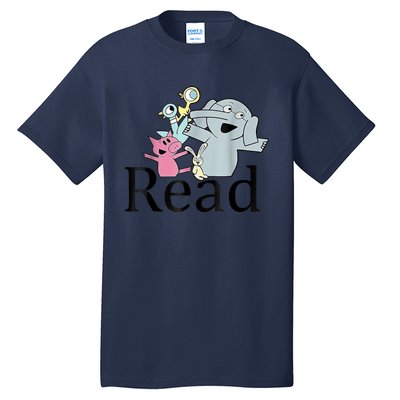 Funny Library Teacher Read Book Club Piggie Elephant Pigeons Tall T-Shirt