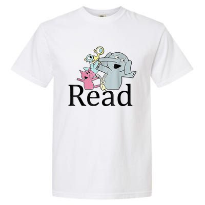 Funny Library Teacher Read Book Club Piggie Elephant Pigeons Garment-Dyed Heavyweight T-Shirt