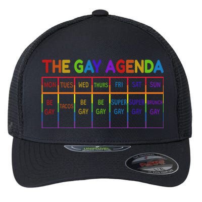 Funny Lgbtq The Gay Agendas Gift Flexfit Unipanel Trucker Cap