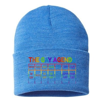 Funny Lgbtq The Gay Agendas Gift Sustainable Knit Beanie