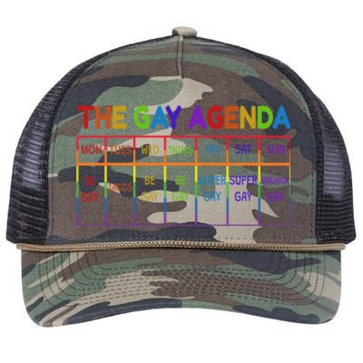 Funny Lgbtq The Gay Agendas Gift Retro Rope Trucker Hat Cap