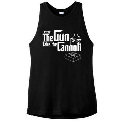 Funny Leave The Gun Take The Cannoli Ladies PosiCharge Tri-Blend Wicking Tank