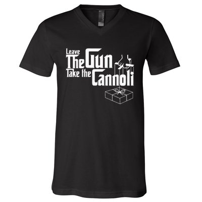 Funny Leave The Gun Take The Cannoli V-Neck T-Shirt