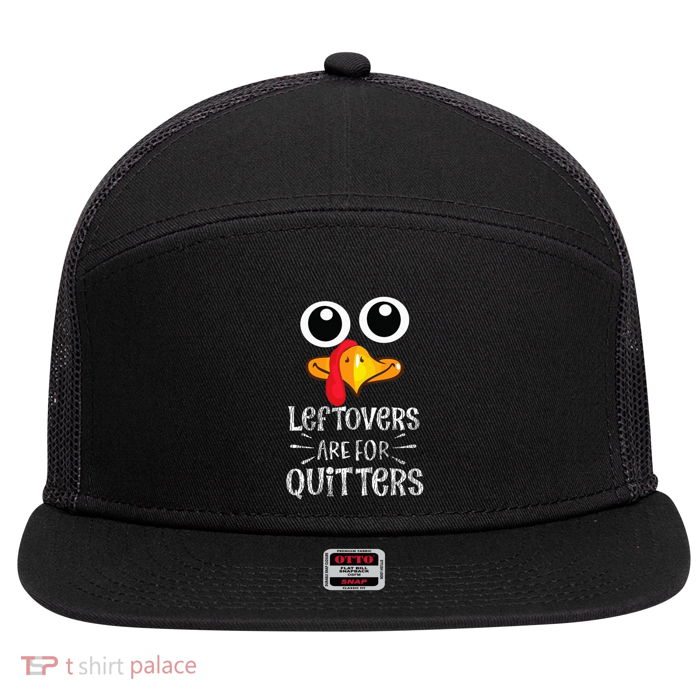 Funny Leftovers Turkey Matching Family Thanksgiving Outfit 7 Panel Mesh Trucker Snapback Hat