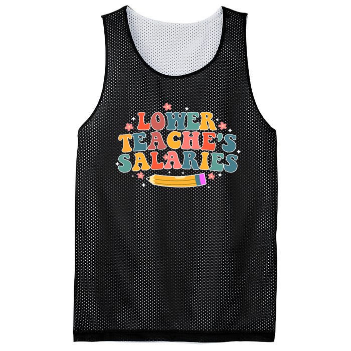 Funny Lower Teacher Salaries teachers support Mesh Reversible Basketball Jersey Tank