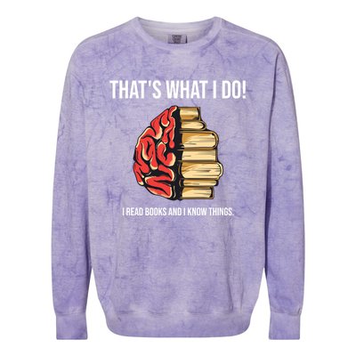 Funny Librarian Teacher Writer Reading Book Lover Gift Colorblast Crewneck Sweatshirt