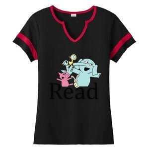 Funny Library Teacher Read Book Club Piggie Elephant Pigeons Ladies Halftime Notch Neck Tee