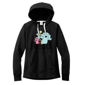 Funny Library Teacher Read Book Club Piggie Elephant Pigeons Women's Fleece Hoodie