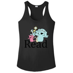 Funny Library Teacher Read Book Club Piggie Elephant Pigeons Ladies PosiCharge Competitor Racerback Tank