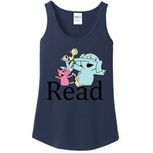 Funny Library Teacher Read Book Club Piggie Elephant Pigeons Ladies Essential Tank