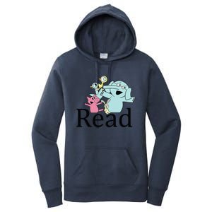 Funny Library Teacher Read Book Club Piggie Elephant Pigeons Women's Pullover Hoodie