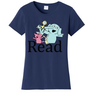 Funny Library Teacher Read Book Club Piggie Elephant Pigeons Women's T-Shirt