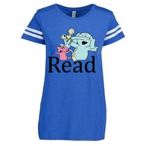 Funny Library Teacher Read Book Club Piggie Elephant Pigeons Enza Ladies Jersey Football T-Shirt