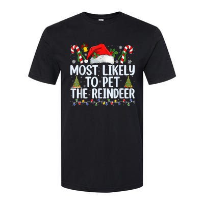 Funny Likely To Pet The Reindeer Squad Family Joke Christmas Softstyle CVC T-Shirt