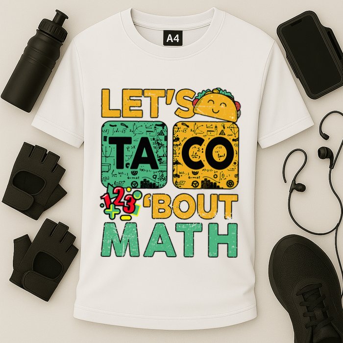 Funny Lets Taco Bout Math Teacher Back School Cooling Performance Crew T-Shirt