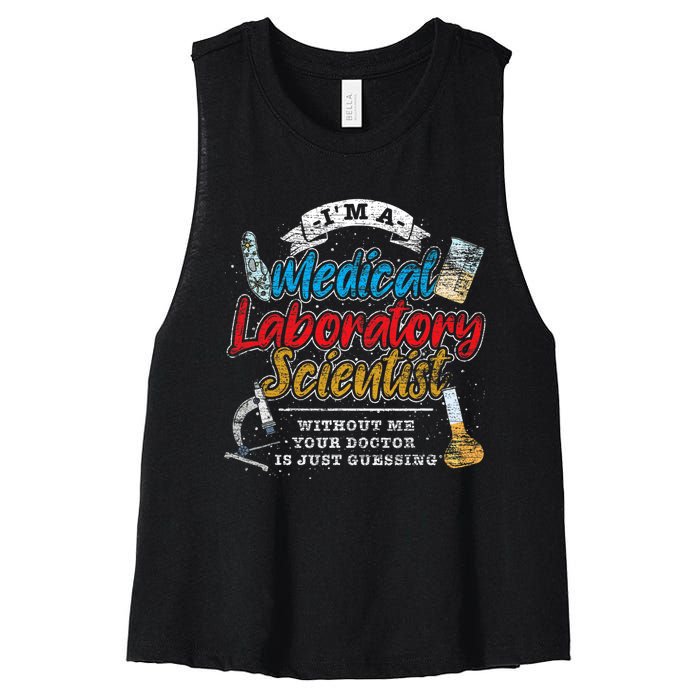 Funny Lab Technologist Medical Laboratory Scientist Women's Racerback Cropped Tank