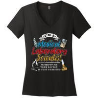 Funny Lab Technologist Medical Laboratory Scientist Women's V-Neck T-Shirt