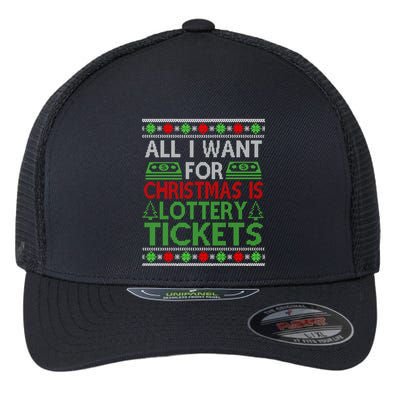 Funny Lottery Tickets Christmas Money Cash Gift Card Ugly Cool Gift Flexfit Unipanel Trucker Cap