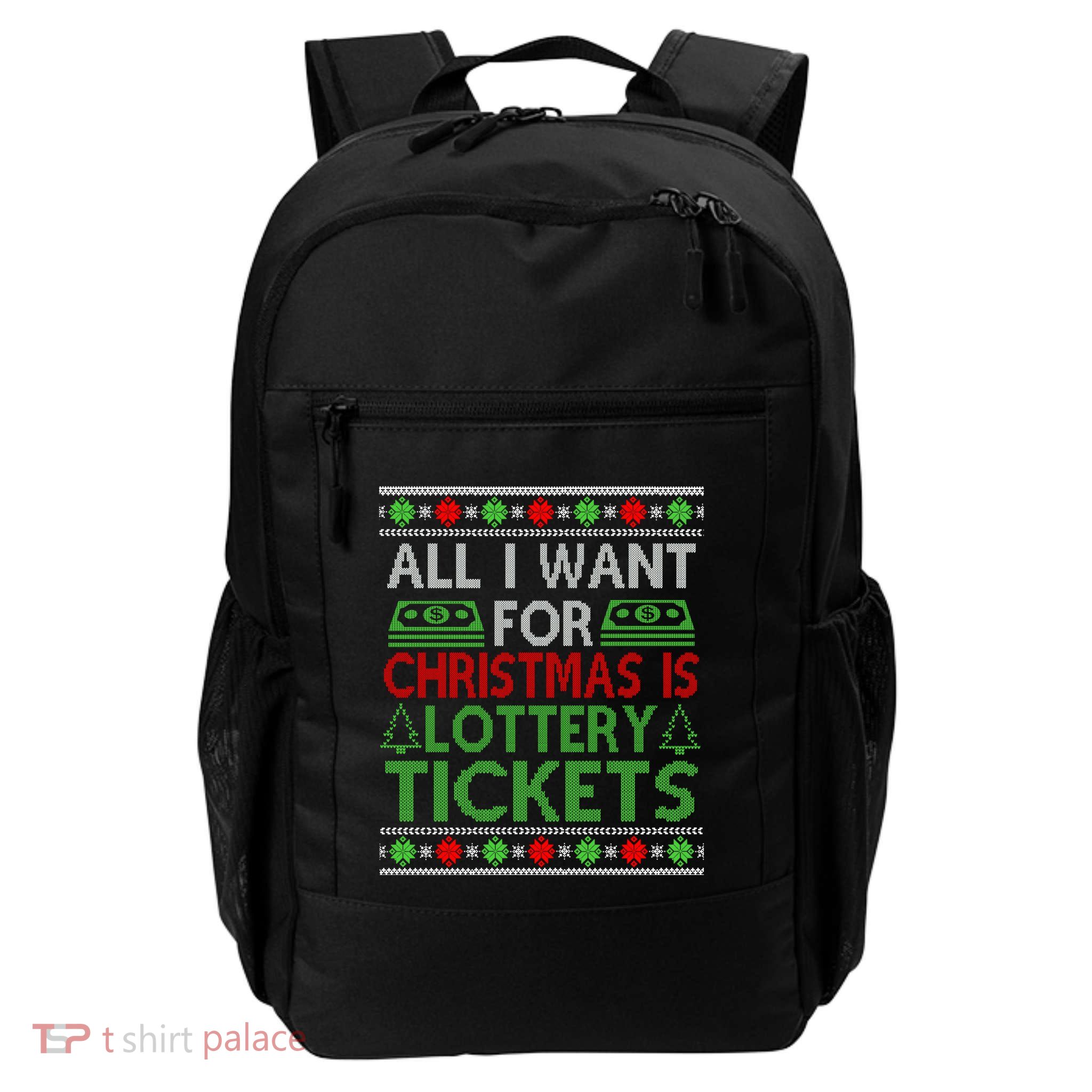 Funny Lottery Tickets Christmas Money Cash Gift Card Ugly Cool Gift Backpack