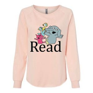 Funny Library Teacher Read Book Club Piggie Elephant Pigeons Womens California Wash Sweatshirt