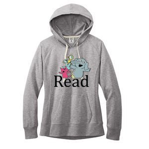 Funny Library Teacher Read Book Club Piggie Elephant Pigeons Women's Fleece Hoodie