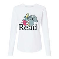 Funny Library Teacher Read Book Club Piggie Elephant Pigeons Womens Cotton Relaxed Long Sleeve T-Shirt