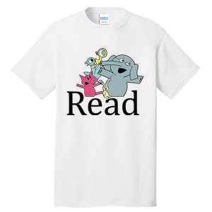 Funny Library Teacher Read Book Club Piggie Elephant Pigeons Tall T-Shirt