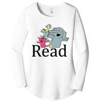 Funny Library Teacher Read Book Club Piggie Elephant Pigeons Women's Perfect Tri Tunic Long Sleeve Shirt