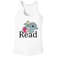 Funny Library Teacher Read Book Club Piggie Elephant Pigeons Ladies PosiCharge Competitor Racerback Tank