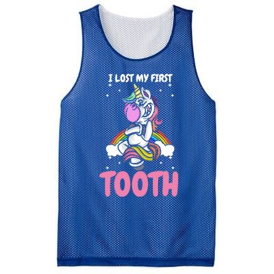 First Lost Tooth Cute Unicorn Teeth Fairy Great Gift Mesh Reversible Basketball Jersey Tank