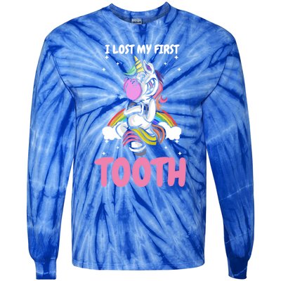 First Lost Tooth Cute Unicorn Teeth Fairy Great Gift Tie-Dye Long Sleeve Shirt