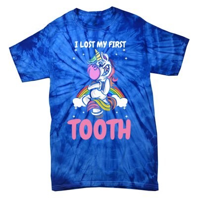 First Lost Tooth Cute Unicorn Teeth Fairy Great Gift Tie-Dye T-Shirt