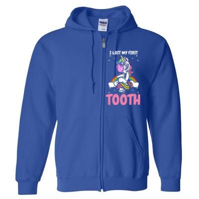 First Lost Tooth Cute Unicorn Teeth Fairy Great Gift Full Zip Hoodie