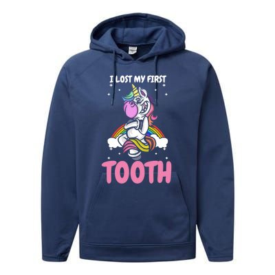 First Lost Tooth Cute Unicorn Teeth Fairy Great Gift Performance Fleece Hoodie