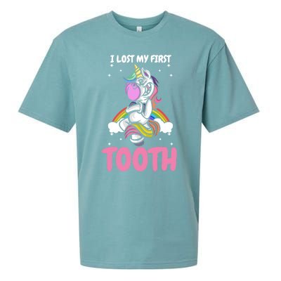 First Lost Tooth Cute Unicorn Teeth Fairy Great Gift Sueded Cloud Jersey T-Shirt