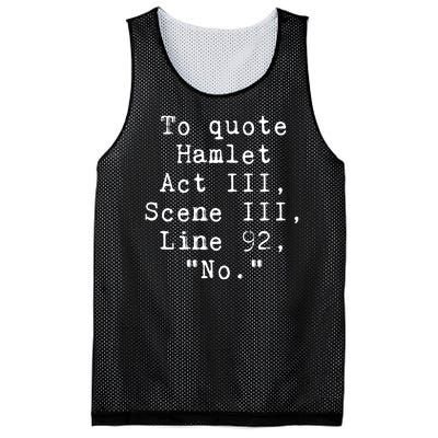 Funny Literary To Quote Hamlet Mesh Reversible Basketball Jersey Tank