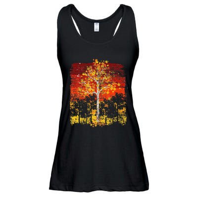 Fall Landscape Thanksgiving Autumn Leaves Forest Fall Ladies Essential Flowy Tank