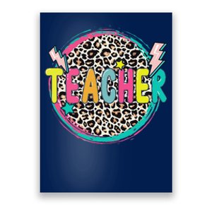 Funny Leopard Teacher Happy First Day Of School Teacher Poster